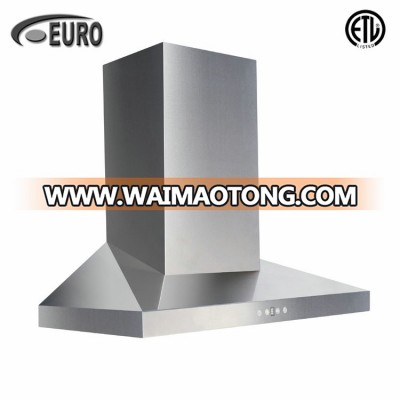 30" powerful stainless steel kitchen chimney hood fans range hood manufacturers